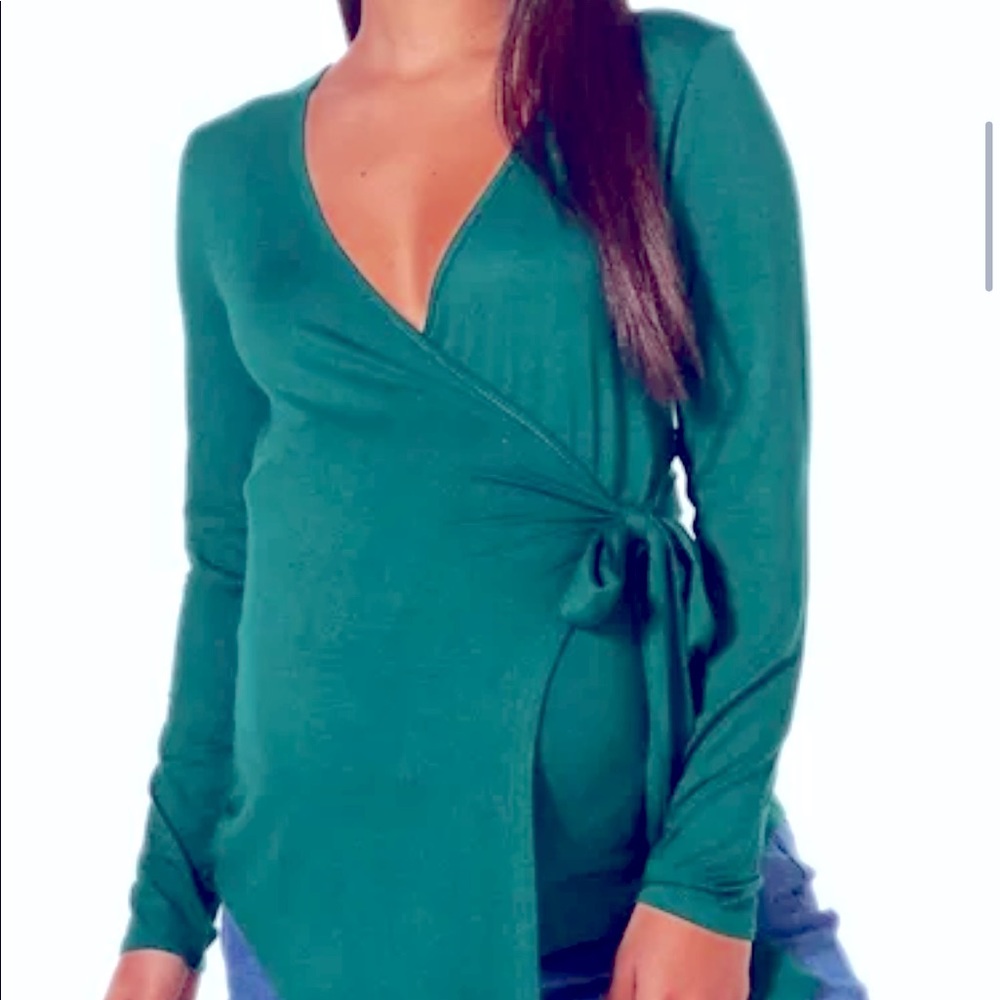 Maternity Long Sleeve Wrap Top